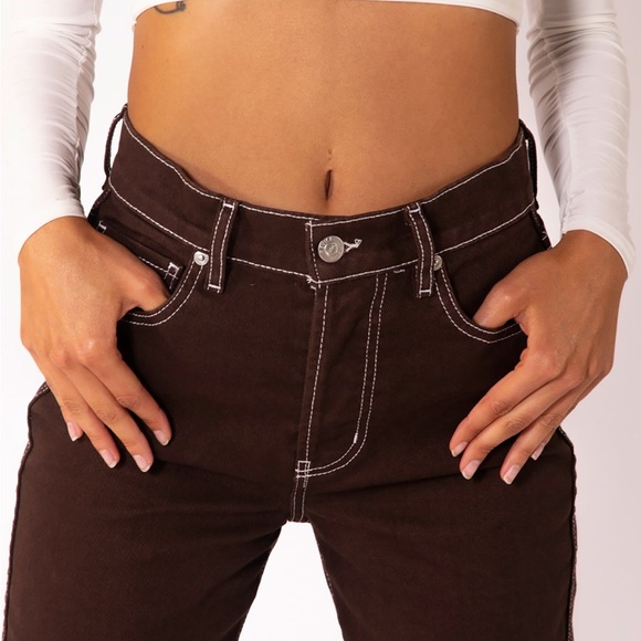 Revice brown miss me ex-boyfriend new with tags, white seam button fly, size 28 - Picture 8 of 13